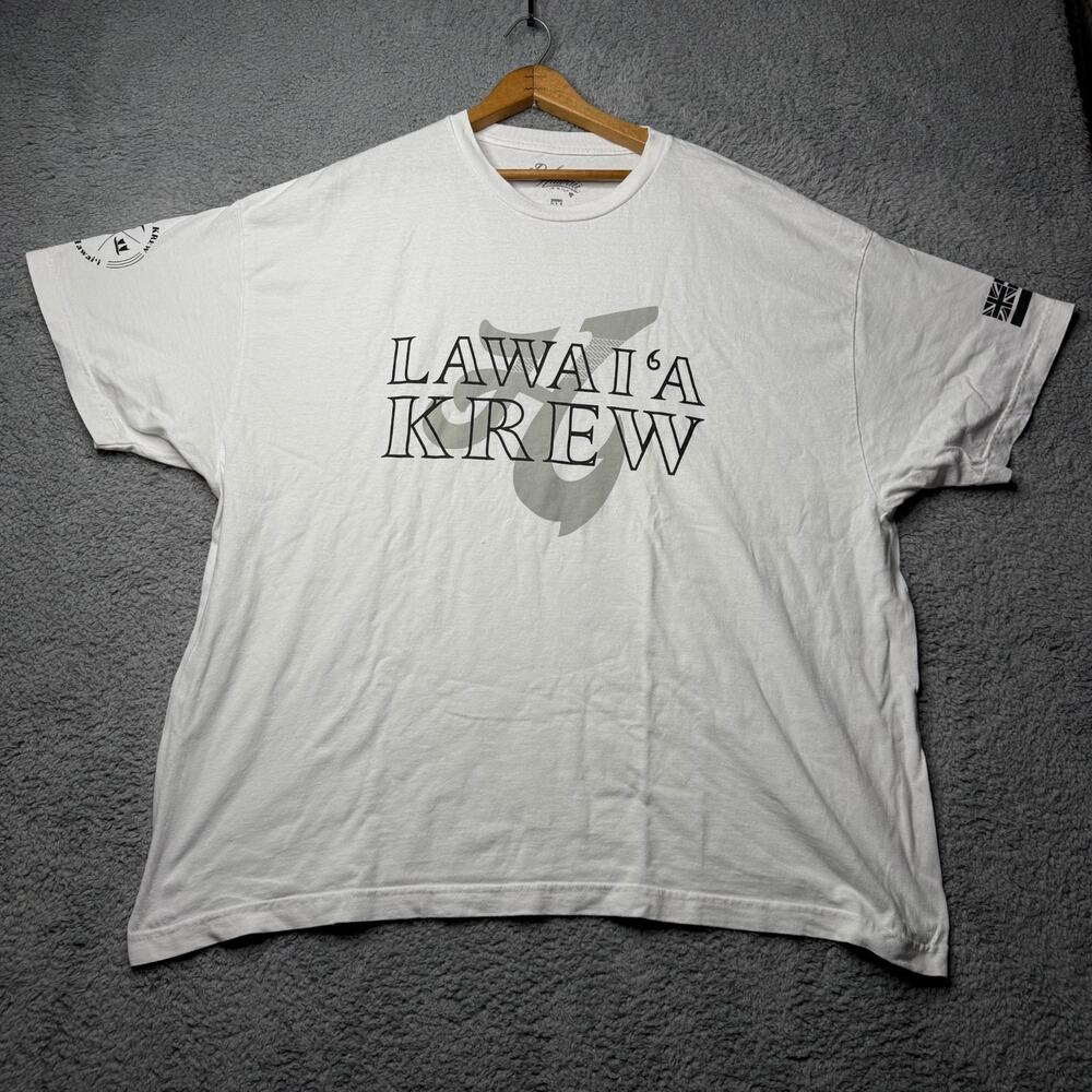 Defend Hawaii T Shirt Men's 3X White Lawai'a Crew Graphic Short Sleeve